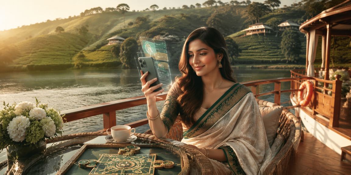 সিলেটের চা বাগানে মোবাইলে আনদার বাহার গেম উপভোগ